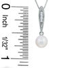 Thumbnail Image 2 of Freshwater Cultured Pearl Milgrain Pendant and Earring Set with Diamond Accents in 14K White Gold