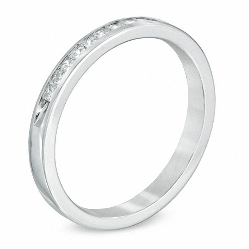 Main Image 2 of 1/4 CT. T.W. Princess-Cut Diamond Wedding Band in 14K White Gold
