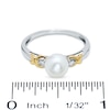 Thumbnail Image 2 of 6.5-7.0mm Cultured Freshwater Pearl "X" Ring with Diamond Accents in 14K Two-Tone Gold