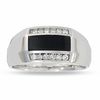 Thumbnail Image 0 of Men's Barrel-Cut Onyx and Diamond Ring in 14K White Gold