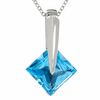 Thumbnail Image 1 of Square Blue Topaz Pendant in 14K White Gold