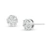 1/2 CT. T.W. Diamond Flower Earrings in 14K White Gold
