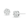Thumbnail Image 1 of 1/2 CT. T.W. Diamond Flower Earrings in 14K White Gold