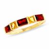Thumbnail Image 1 of Square Citrine and Baguette Garnet Ring in 14K Gold