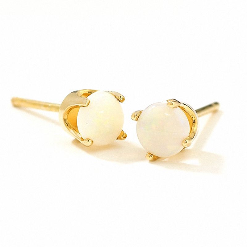 4.0mm Opal Stud Earrings in 14K Gold