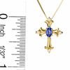 Thumbnail Image 2 of Tanzanite Cross Pendant in 14K Gold with Diamond Accents