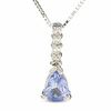 Thumbnail Image 0 of Pear Shaped Tanzanite and Diamond Accent Pendant and Earring Set in 14K White Gold