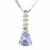 Thumbnail Image 1 of Pear Shaped Tanzanite and Diamond Accent Pendant and Earring Set in 14K White Gold