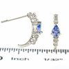 Thumbnail Image 1 of Pear Shaped Tanzanite and Diamond Accent Pendant and Earring Set in 14K White Gold