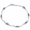 Thumbnail Image 1 of Oval Tanzanite Fashion Swirl Bracelet in 14K White Gold with Diamond Accents