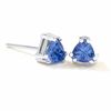Thumbnail Image 1 of 4.0mm Trillion-Cut Tanzanite Stud Earrings in 14K White Gold