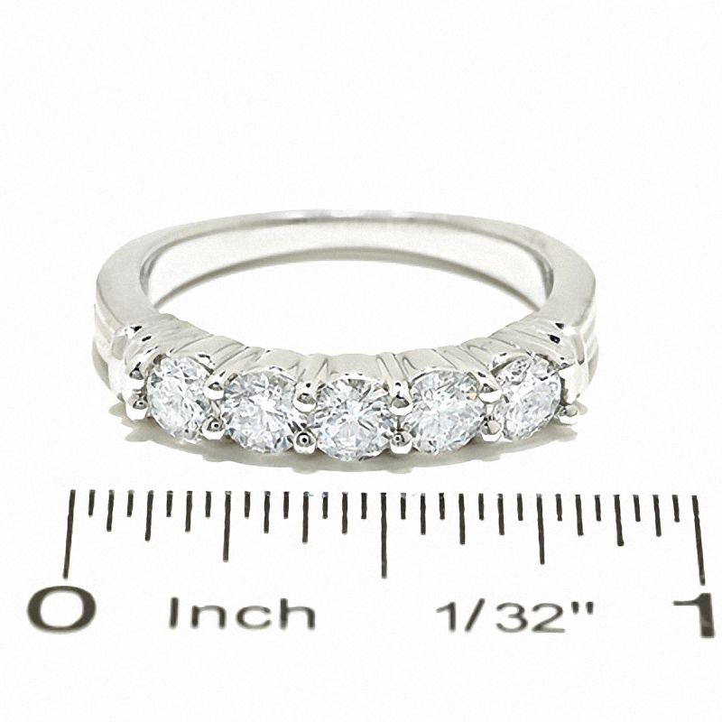 Main Image 3 of 1 CT. T.W. Diamond Five Stone Band in Platinum
