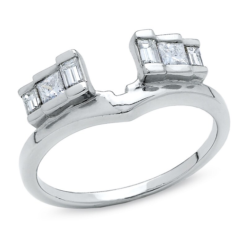 Main Image 1 of 3/8 CT. T.W. Princess and Baguette Diamond Wrap in 18K White Gold