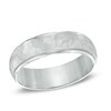Thumbnail Image 1 of Men's 6.0mm Hammered Comfort Fit Wedding Band in 14K White Gold