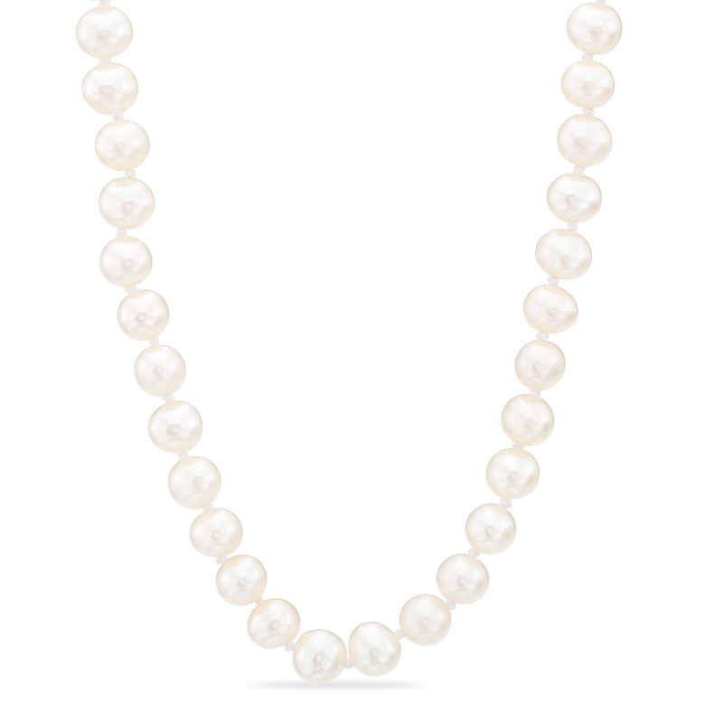Main Image 1 of 5.0-5.5mm Round Freshwater Cultured Pearl Necklace in 14K Gold