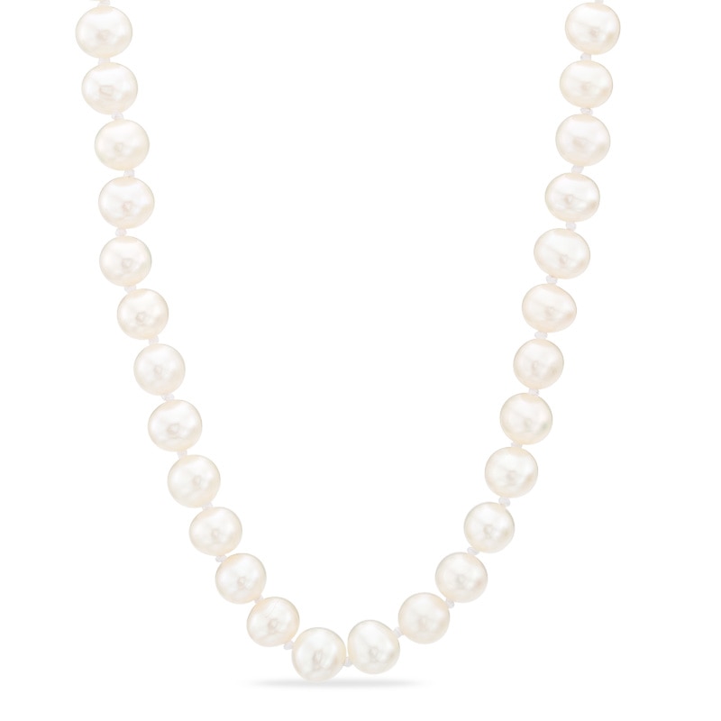 5.0-5.5mm Round Cultured Freshwater Pearl Necklace in 14K Gold | Zales ...