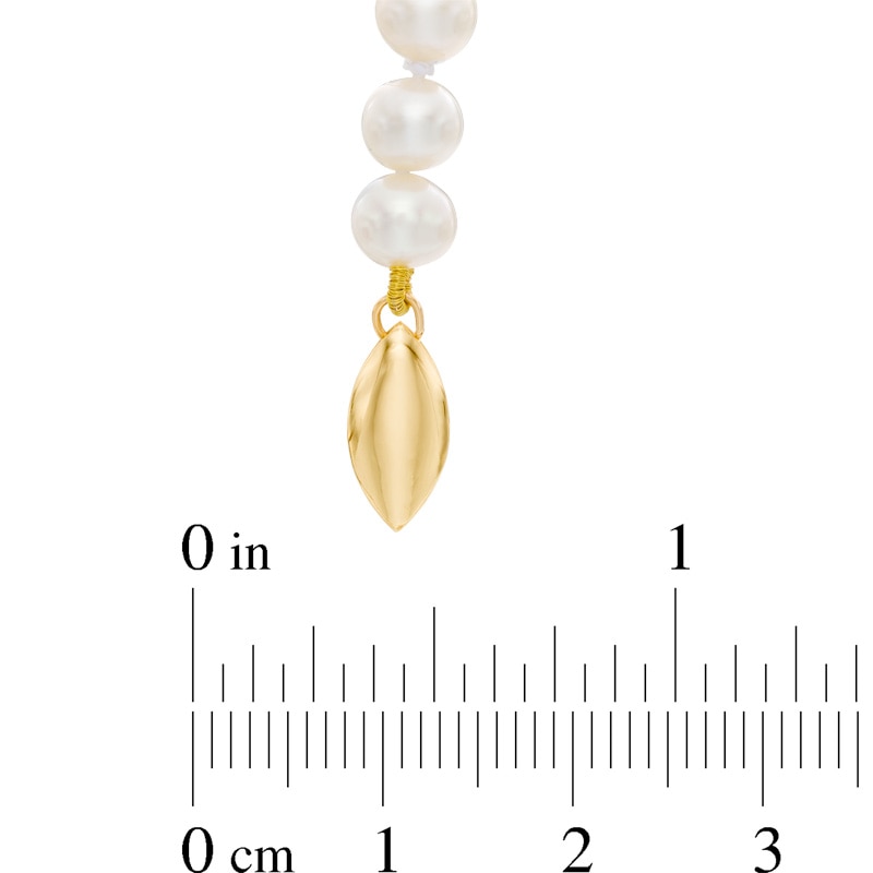 5.0-5.5mm Round Cultured Freshwater Pearl Necklace in 14K Gold