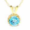 Thumbnail Image 1 of 5.0mm Blue Topaz Pendant in 14K Gold