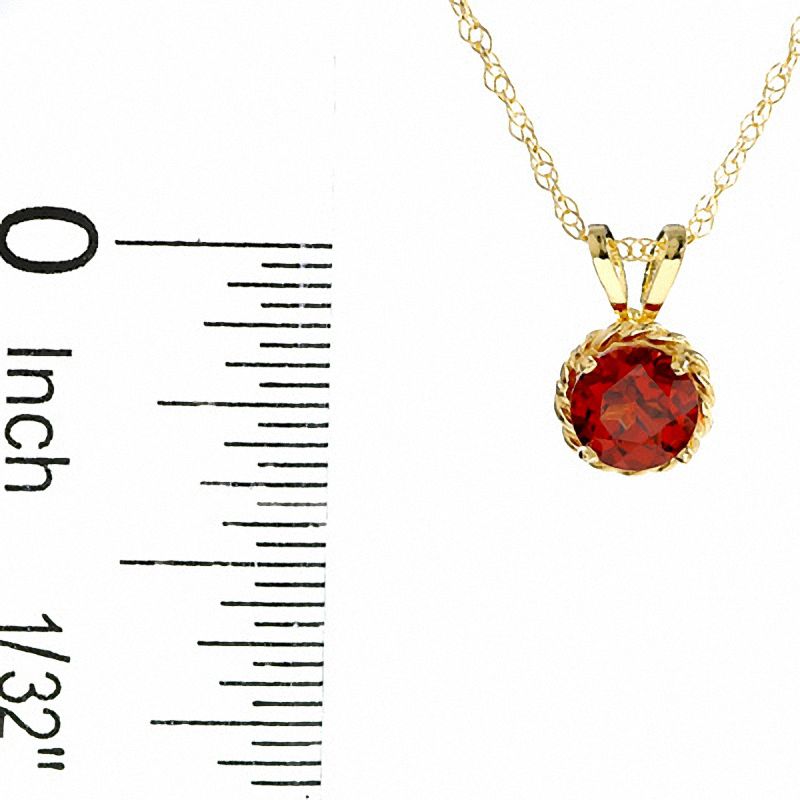 Main Image 2 of 5.0mm Garnet Pendant in 14K Gold