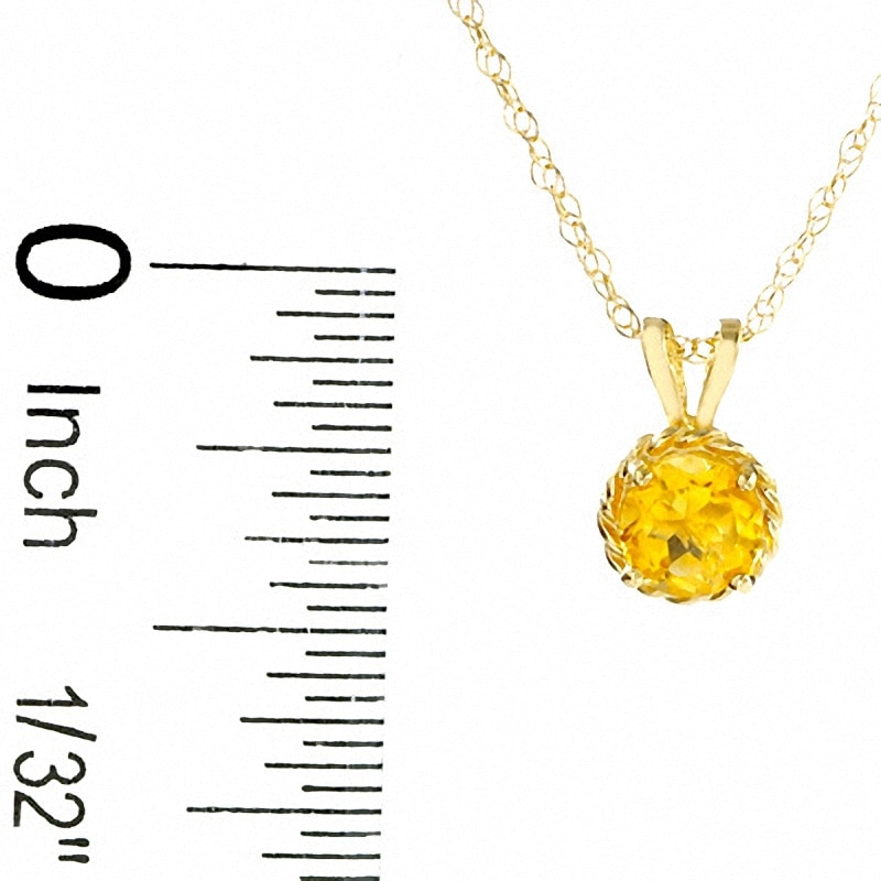Main Image 2 of Round Citrine Pendant in 14K Gold