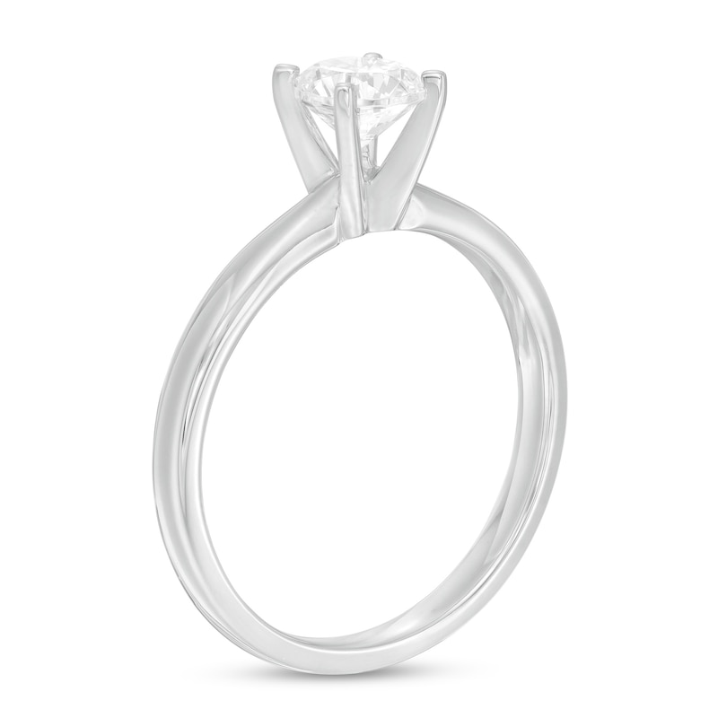 Main Image 3 of 3/4 CT. Certified Diamond Solitaire Engagement Ring in 14K White Gold (J/I1)