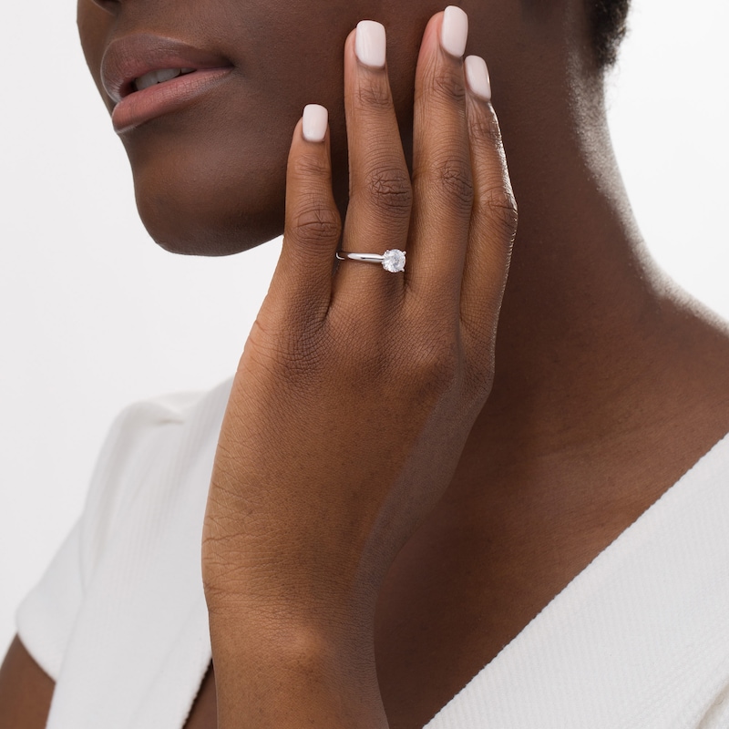 Main Image 2 of 1 CT. Certified Diamond Solitaire Engagement Ring in 14K White Gold (J/I1)