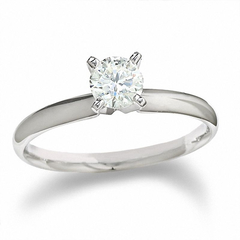 1 2 CT. Certified Diamond Solitaire Engagement Ring in 14K White Gold J I1