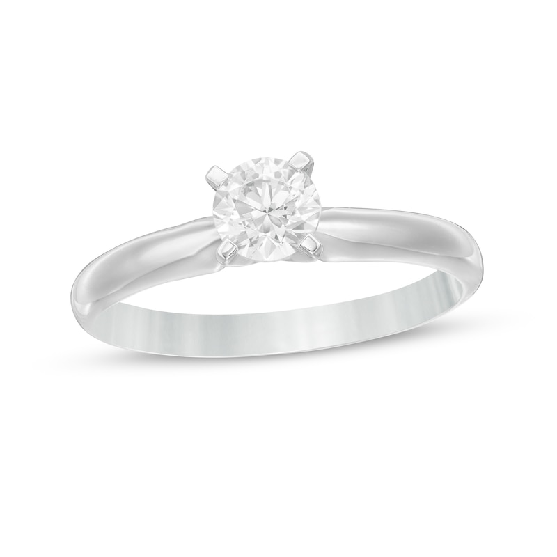 Main Image 1 of 1/2 CT. Certified Diamond Solitaire Engagement Ring in 14K White Gold (J/I1)