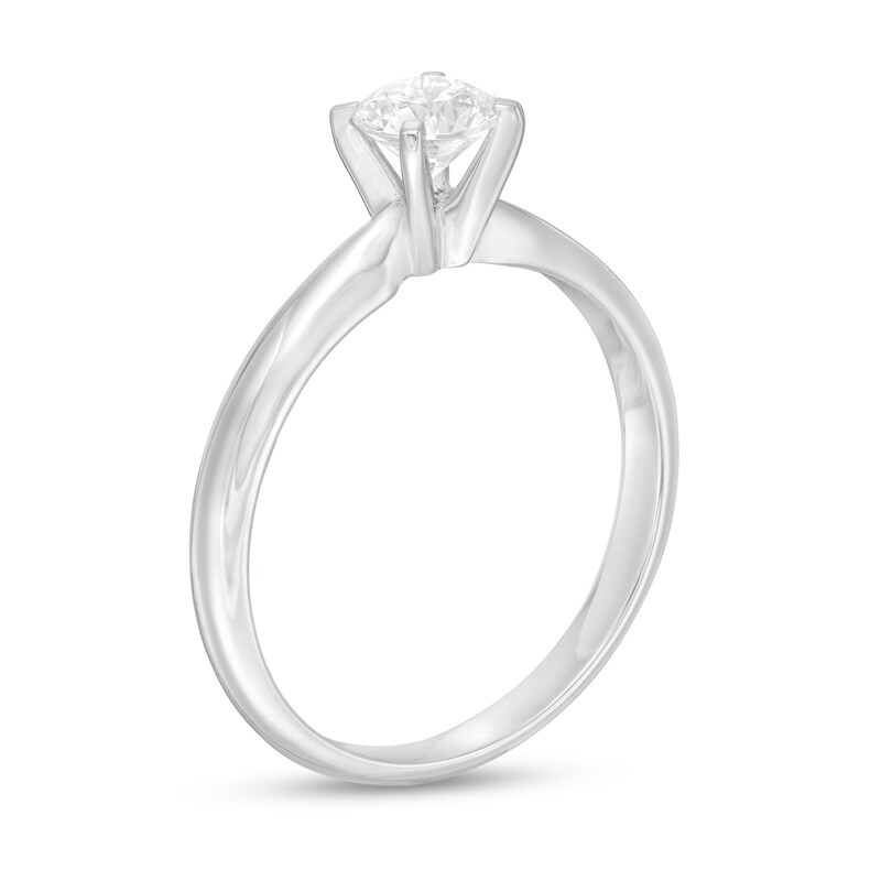 Main Image 3 of 1/2 CT. Certified Diamond Solitaire Engagement Ring in 14K White Gold (J/I1)