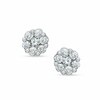 Thumbnail Image 1 of 1 CT. T.W. Diamond Flower Earrings in 14K White Gold