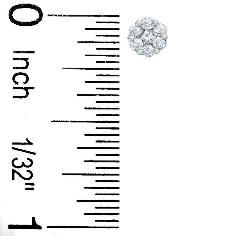 Main Image 2 of 1/4 CT. T.W. Multi-Diamond Flower Earrings in 14K White Gold
