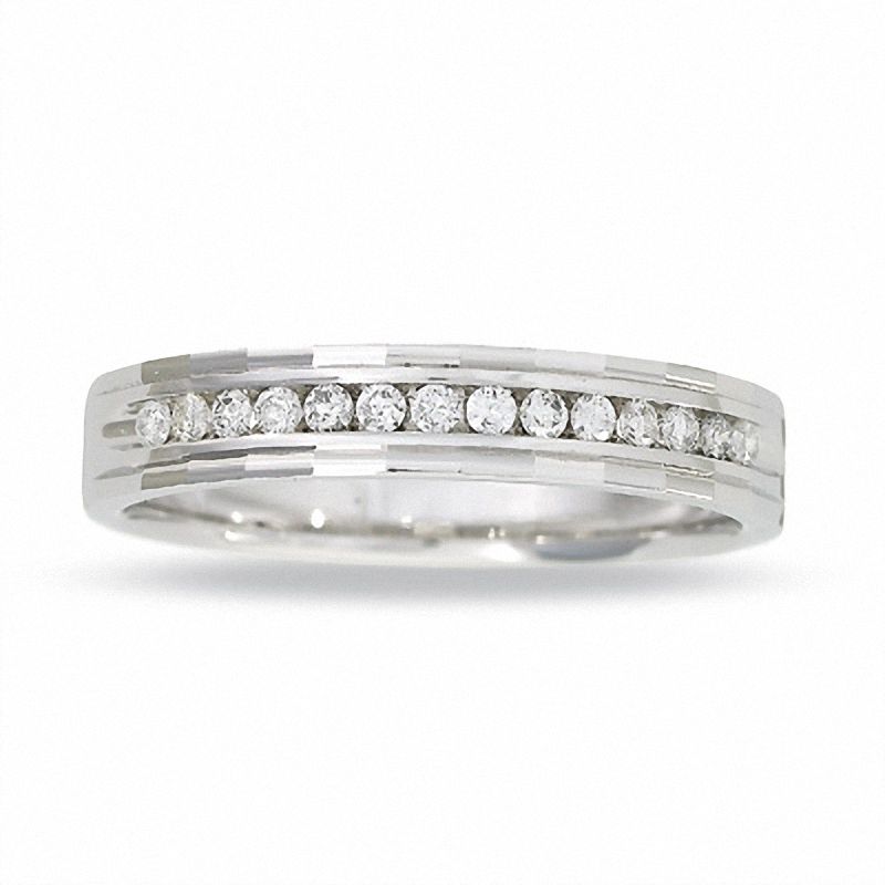 Main Image 1 of Men's 1/4 CT. T.W. Diamond Band in 14K White Gold