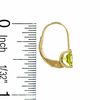 5.0mm Princess-Cut Peridot Leverback Earrings in 14K Gold