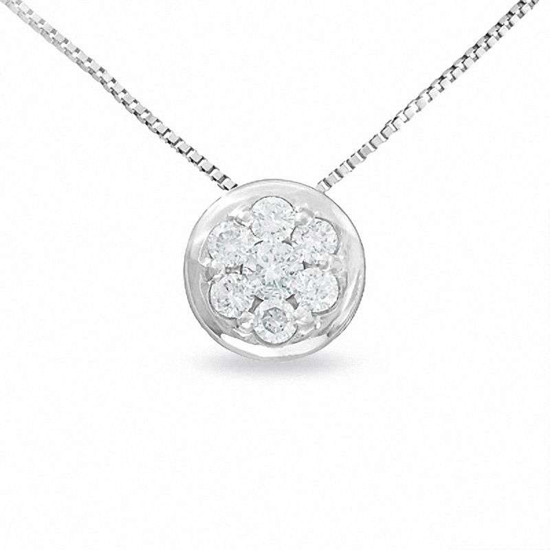 1/4 CT. T.W. Endless Diamonds® Bezel Pendant in 14K White Gold