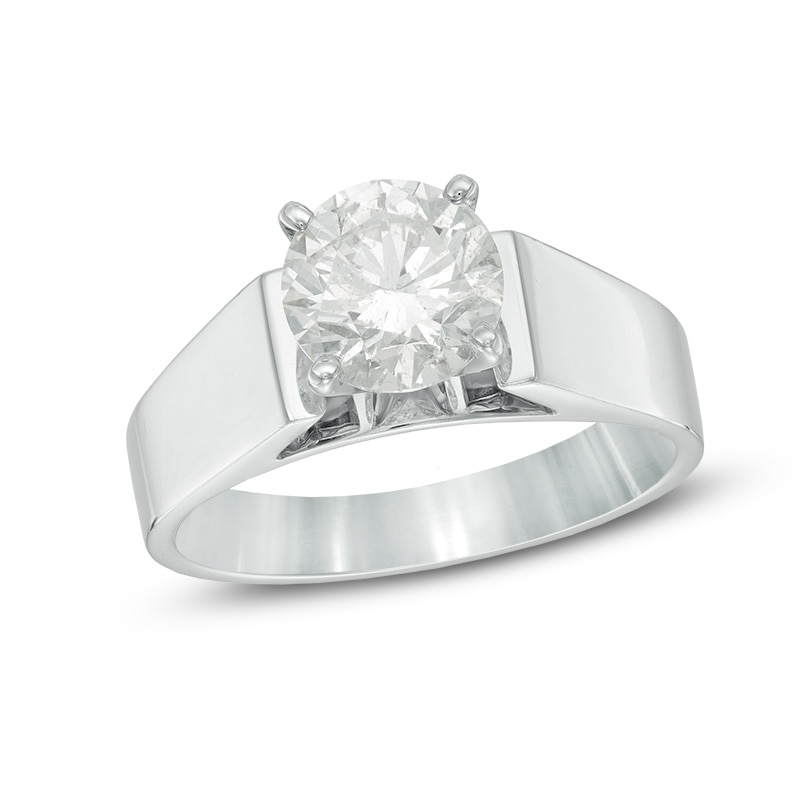 1-1/2 CT. Diamond Solitaire Engagement Wide Band in 14K White Gold