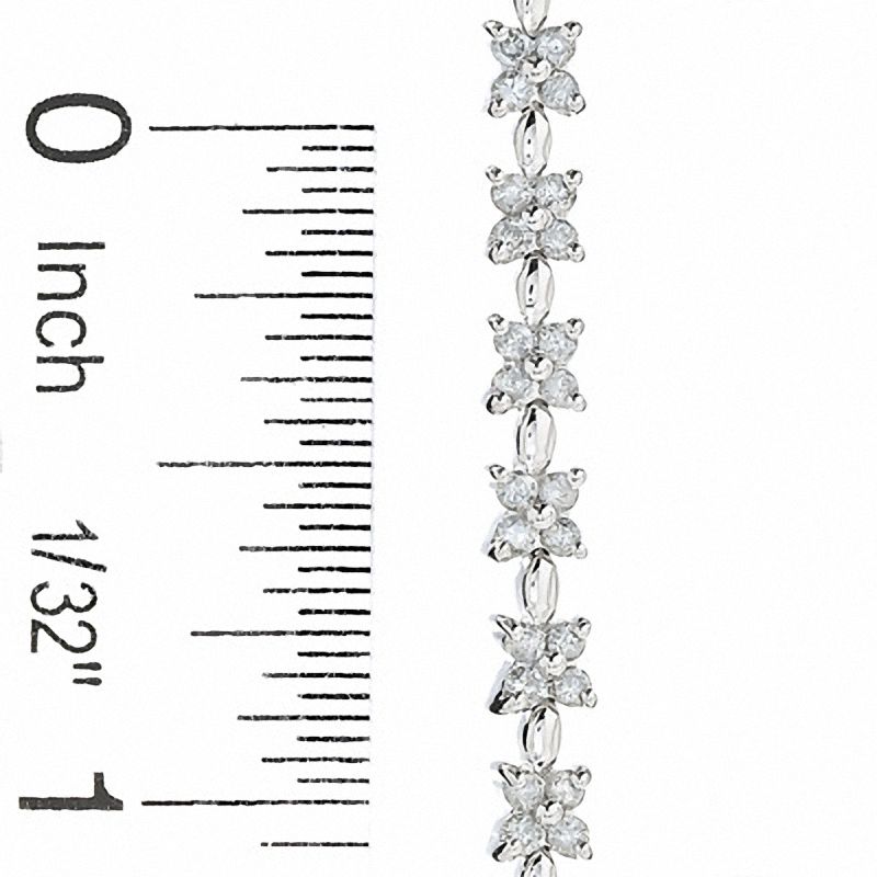 Main Image 2 of 1-7/8 CT. T.W. Diamond Flower Bracelet in 14K White Gold