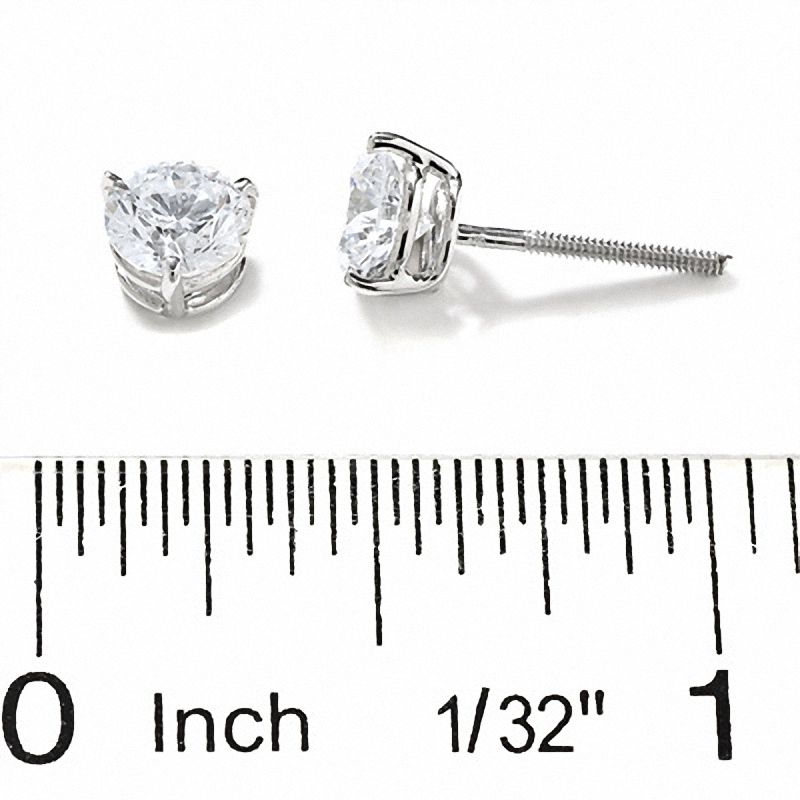 1-1/2 CT. T.W. Colourless Diamond Solitaire Earrings in 14K White Gold