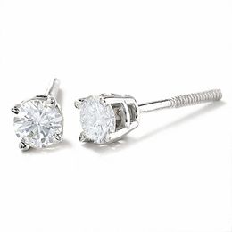 1/3 CT. T.W. Diamond Solitaire Earrings in 14K White Gold