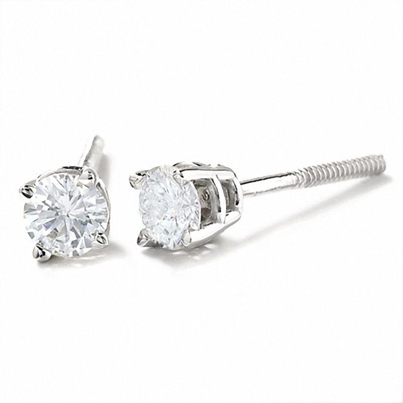 Main Image 1 of 1/3 CT. T.W. Diamond Solitaire Earrings in 14K White Gold