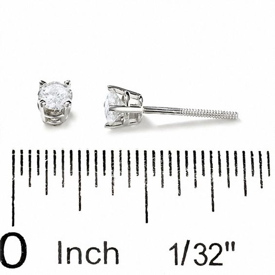 1/3 CT. T.W. Diamond Solitaire Earrings in 14K White Gold 1/3 CT. T.W. Diamond Solitaire Earrings in 14K White Gold