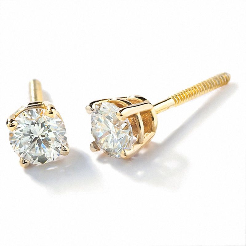 Main Image 1 of 1/2 CT. T.W. Diamond Solitaire Earrings in 14K Gold