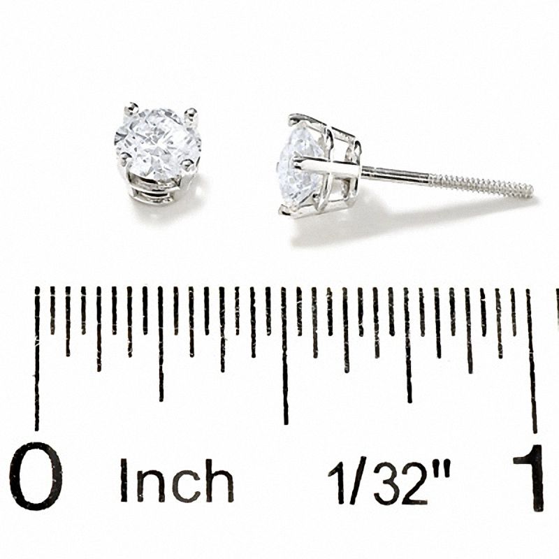 3/4 CT. T.W. Diamond Solitaire Earrings in 14K White Gold