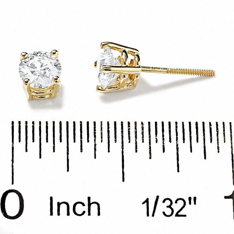 1 CT. T.W. Diamond Solitaire Earrings in 14K Gold