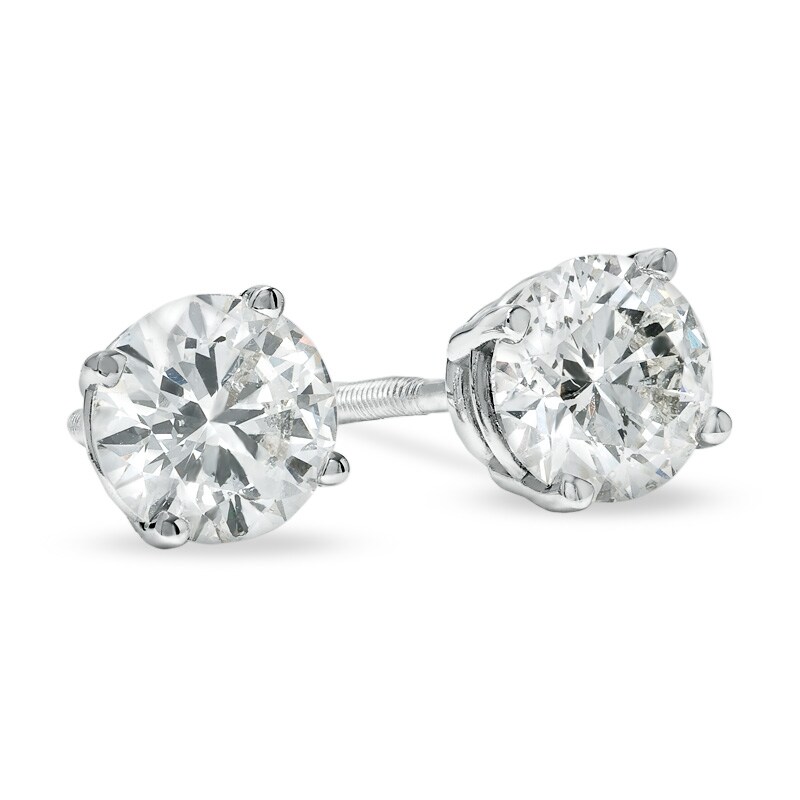 1 CT. T.W. Diamond Solitaire Earrings in 14K White Gold