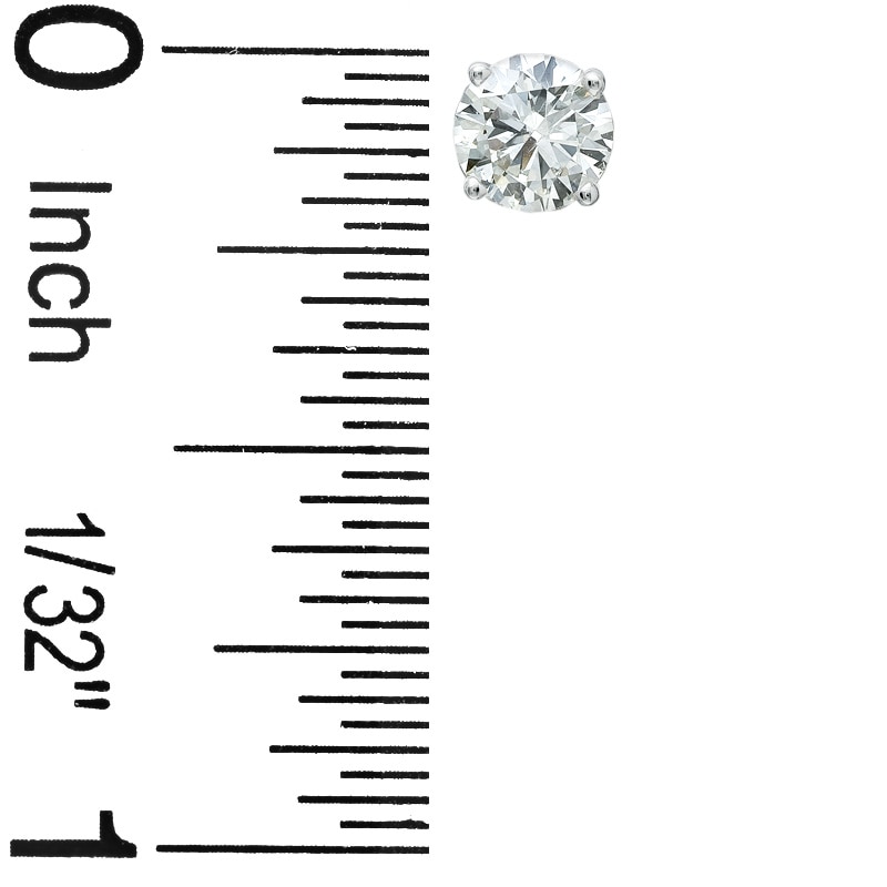 1 CT. T.W. Diamond Solitaire Earrings in 14K White Gold