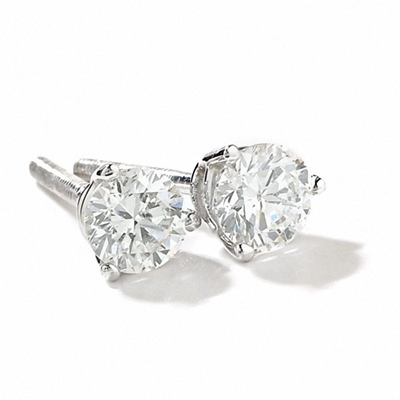 1/2 CT. T.W. Colourless Diamond Solitaire Earrings in 14K White Gold