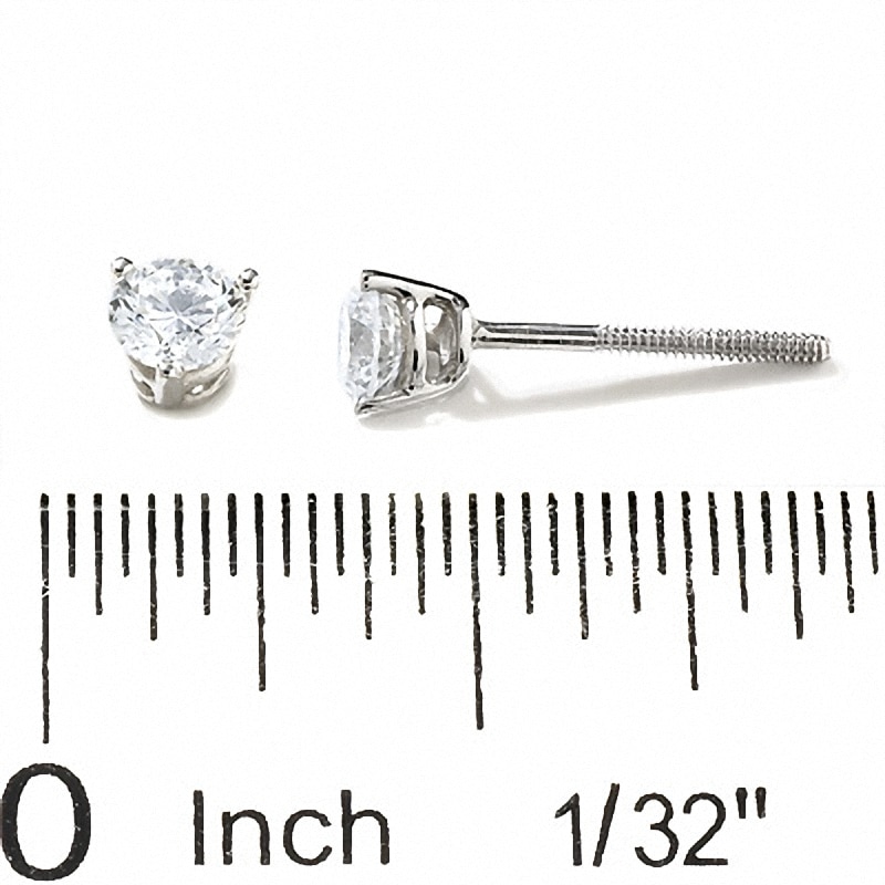 1/2 CT. T.W. Colourless Diamond Solitaire Earrings in 14K White Gold