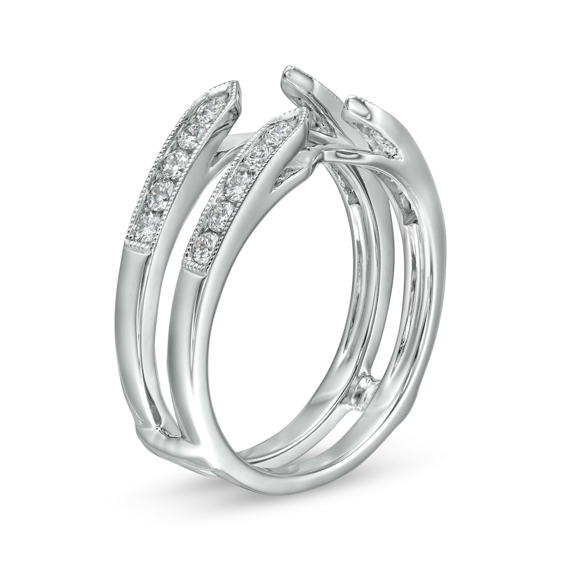 Main Image 2 of 1/2 CT. T.W. Diamond Solitaire Milgrain Edge Wrap in 14K White Gold