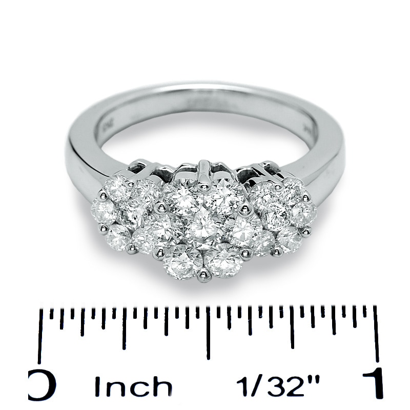1-1/2 CT. T.W. Diamond Flower Ring in 14K White Gold
