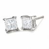 Thumbnail Image 0 of 1 CT. T.W. Princess-Cut Diamond Solitaire Earrings in 14K White Gold